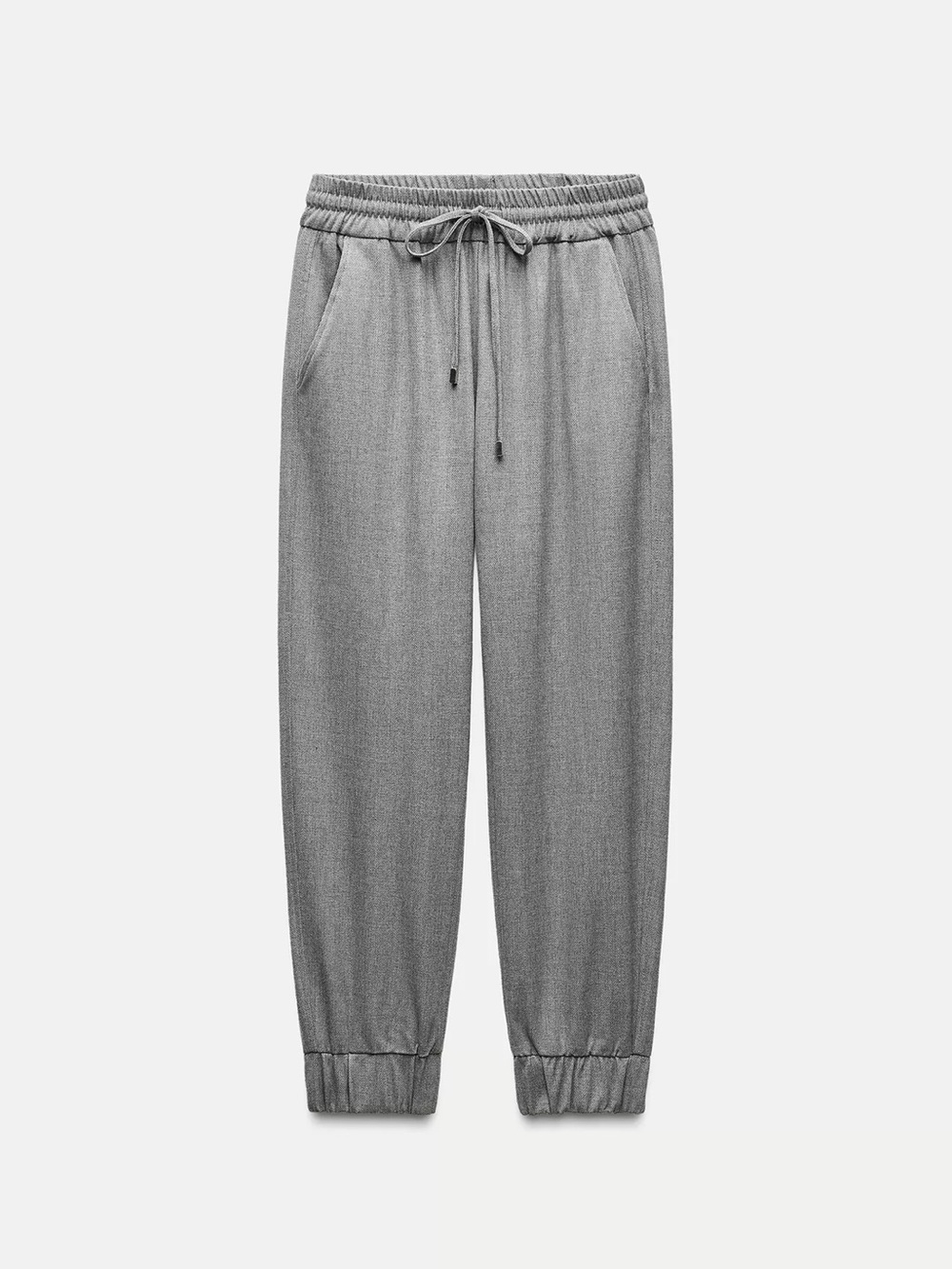ZARA Cuffed Hem Jogging Gray Pants Womens Size Large - Joggers